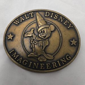 Vintage Walt Disney World Imagineering Brass Belt Buckle USA Made